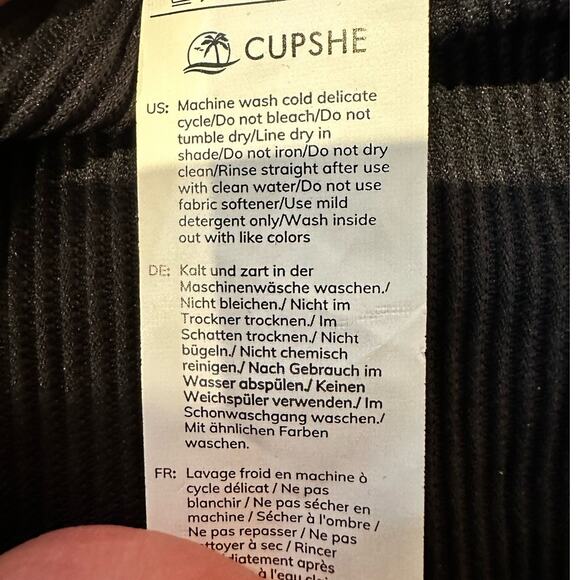 Cupshe Women's Lace up Black One Piece Size M Sexy Plunge Minimalist NWT - Picture 7 of 7